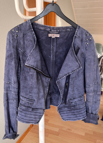 Coole comma jeans bikerjacke - comma, jeans-bikerjacke