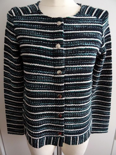 Gestreifte boucle jacke - gestreifte, boucle-jacke